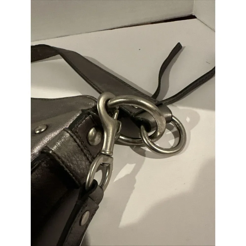 Coach‎ Women's Leather Zoe Convertible Shoulder ToCrossbody Hobo Bag Silver VTG